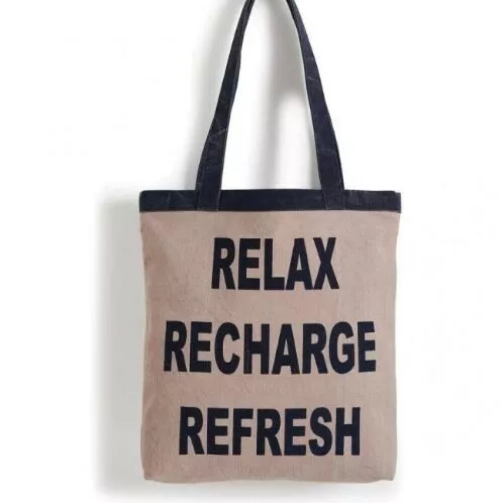 Mona Tote Bag Relax Recharge, Refresh New